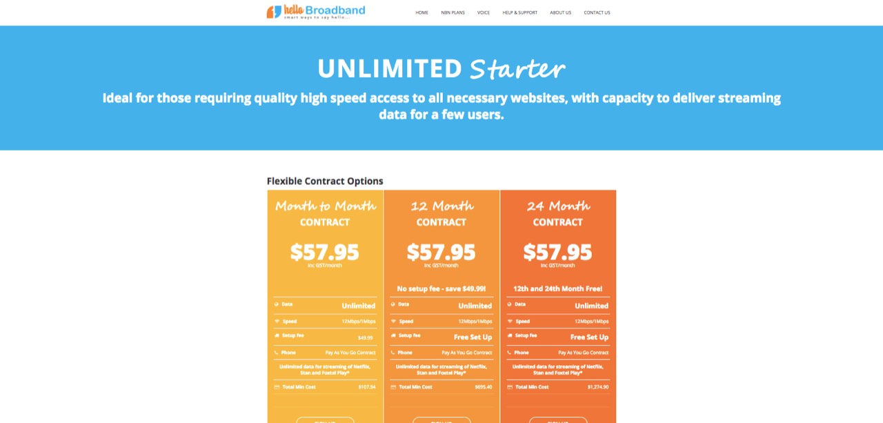Plan detail and contract options